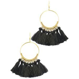 Big Hoop Golden Fringe Earrings